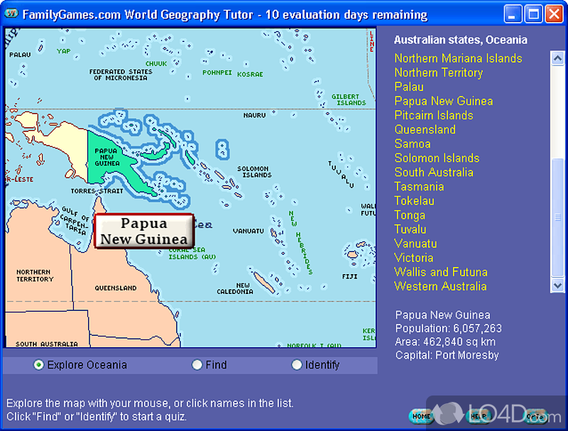 Learn the world with this study/quiz program - Screenshot of World Geography Tutor