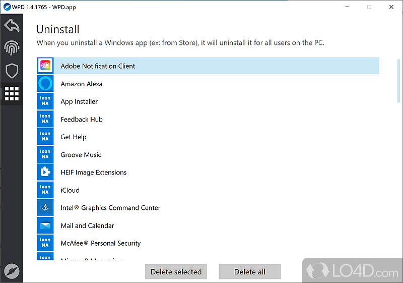 Uninstall unwanted apps and perform tweaks - Screenshot of Windows Privacy Dashboard