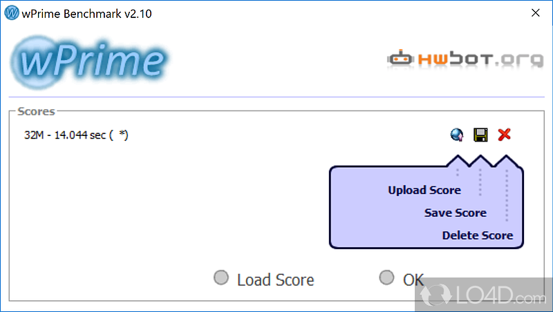 wPrime: User interface - Screenshot of wPrime