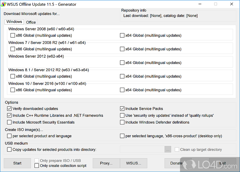 Create offline update scripts for your operating system - Screenshot of WSUS Offline Update
