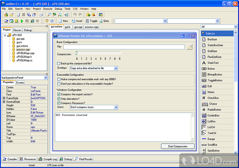 Plugins and form designer - Screenshot of wxDev-C++  