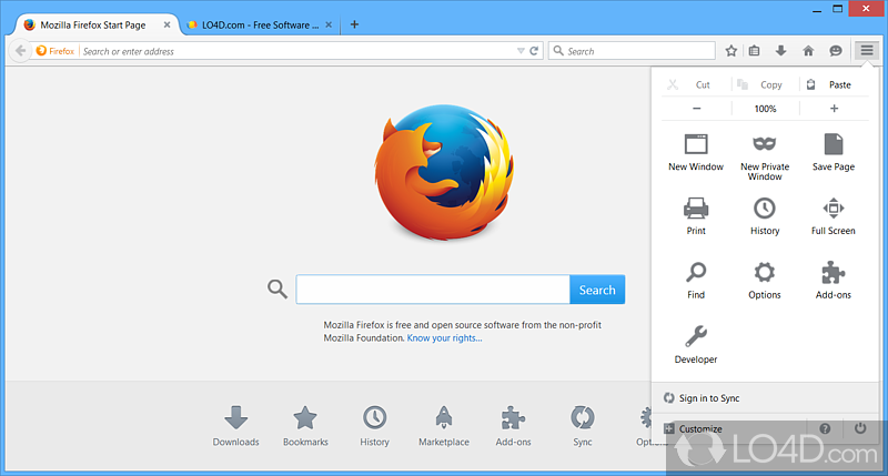 Version of the popular Firefox browser by Mozilla - Screenshot of X-Firefox