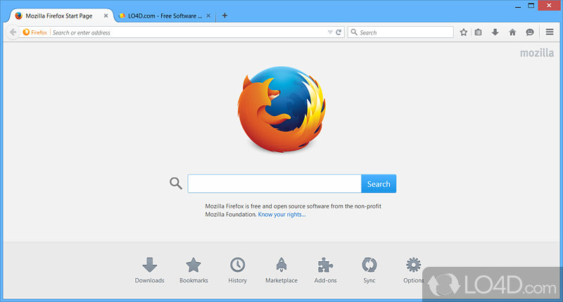 Web browser that can navigate the Internet, bookmark pages - Screenshot of X-Firefox