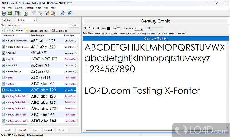 Advanced Font Viewer and Font Manager - Screenshot of X-Fonter