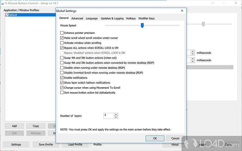 Available on Windows PCs - Screenshot of X-Mouse Button Control