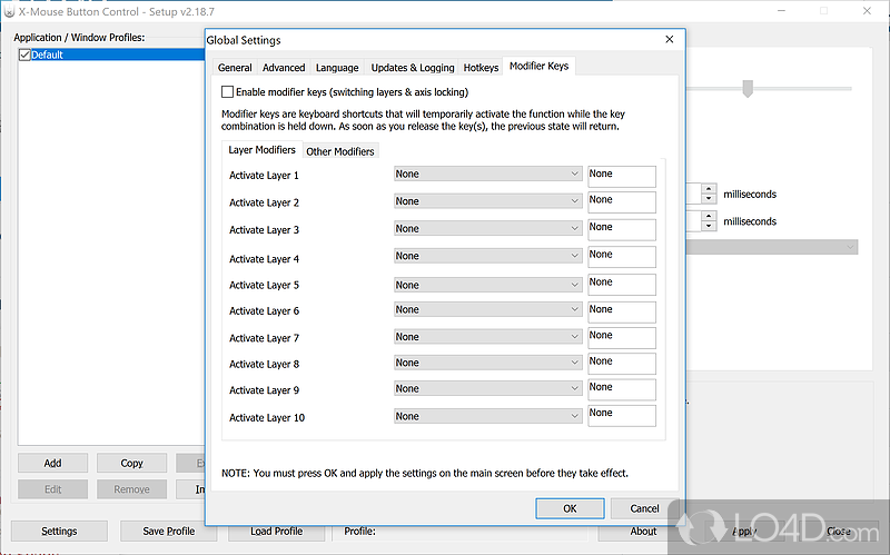 Supports various functions in different Windows operating systems - Screenshot of X-Mouse Button Control