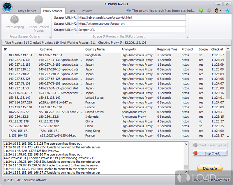 Easily clear all browsing data - Screenshot of X-Proxy