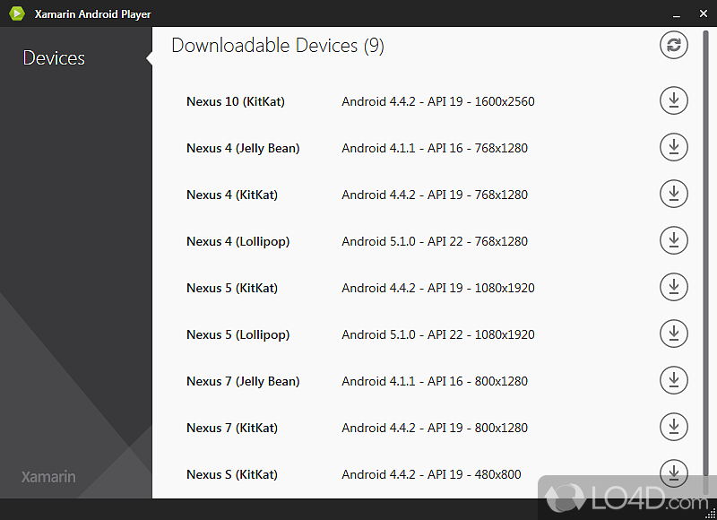 Use the C# language for multi-platform support - Screenshot of Xamarin Android Player