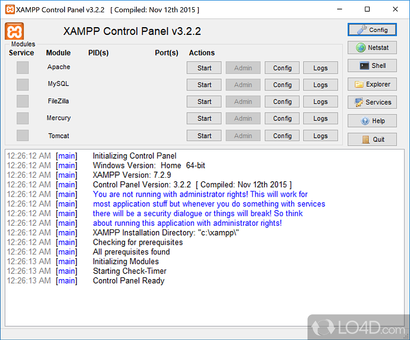 descargar xampp control panel v3.2.1