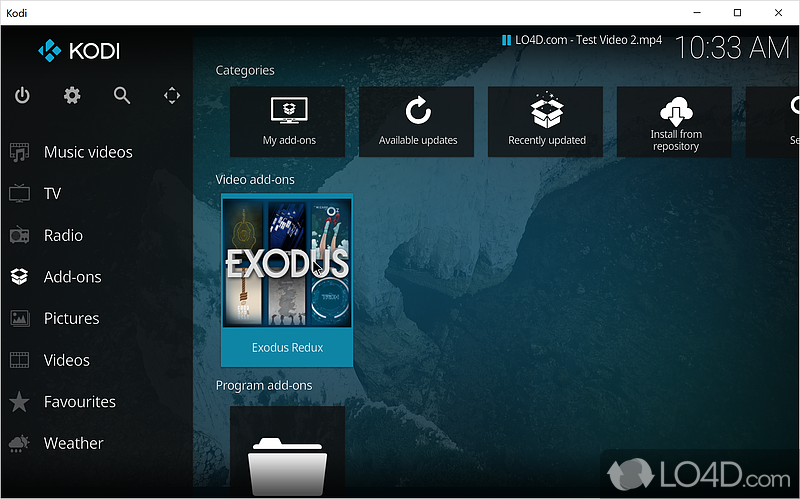 User-friendly interface - Screenshot of Kodi