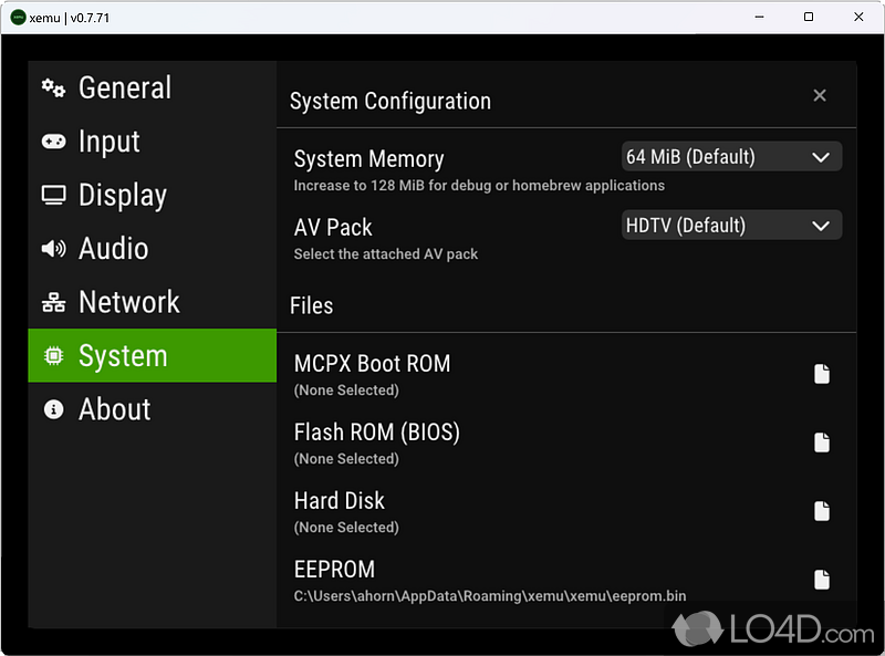 Play and emulate original Xbox games on computer - Screenshot of xemu