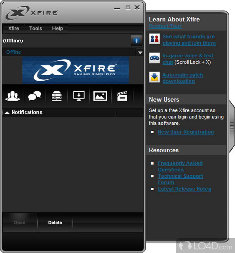Game-intensive instant messaging client - Screenshot of Xfire Client