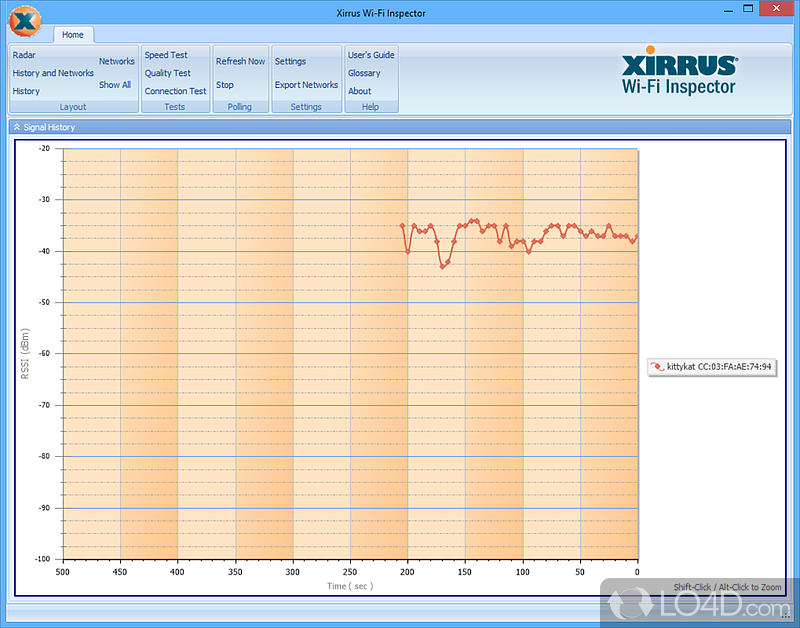 Making the Right Connection - Screenshot of Xirrus Wi-Fi Inspector