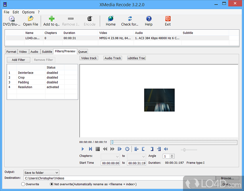 An overall efficient tool for smooth media files conversion - Screenshot of XMedia Recode Portable