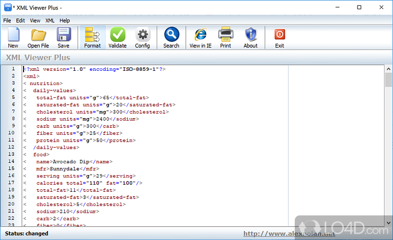 Format and validate your XML files - Screenshot of XML Viewer Plus