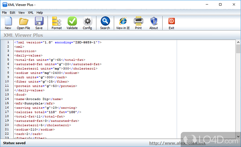 XML viewer that serves to visualize the content of XML files - Screenshot of XML Viewer Plus