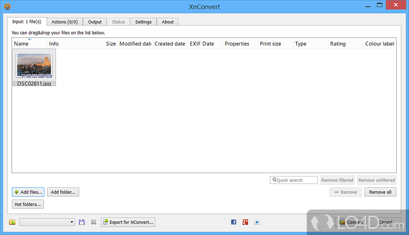 Image converter that features a rich list of effects - Screenshot of XnConvert