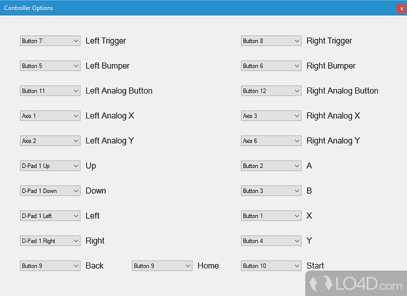 Customize the function of axis, triggers and analog sticks - Screenshot of XOutput