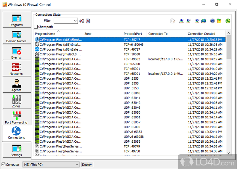 Managing Windows Firewall is now easier than ever Program Overview - Screenshot of Windows Firewall Control
