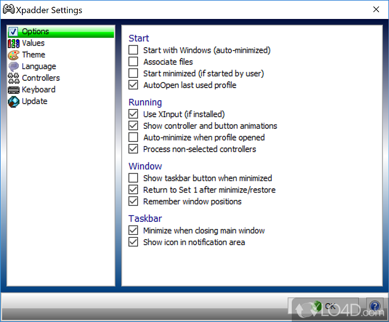 Thoroughly configure and save custom configurations - Screenshot of Xpadder