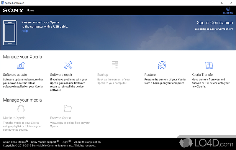 Intuitive utility that can keep your device up-to-date - Screenshot of Xperia Companion