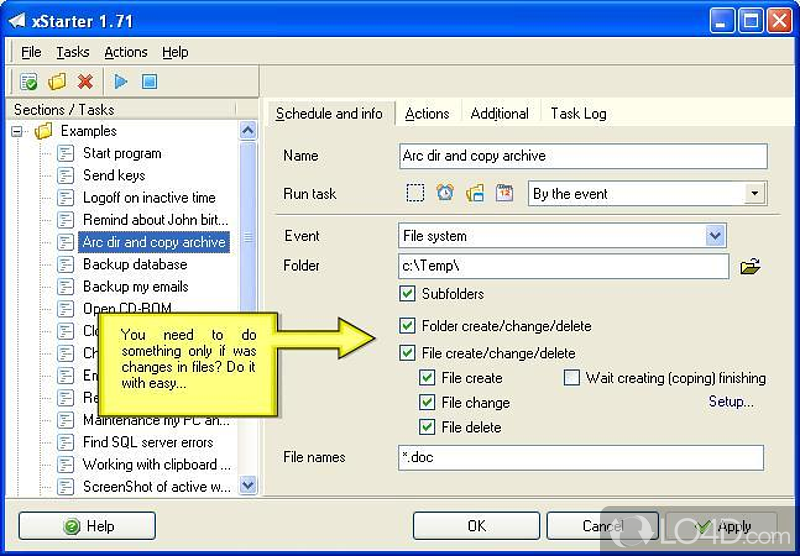 Automate each and every process in computer - Screenshot of xStarter