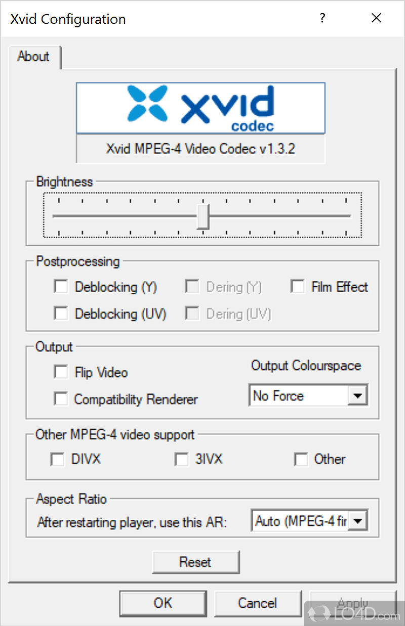 Contains a powerful codec with the help of which enjoy xvid video with nearly any media player - Screenshot of Koepi XviD