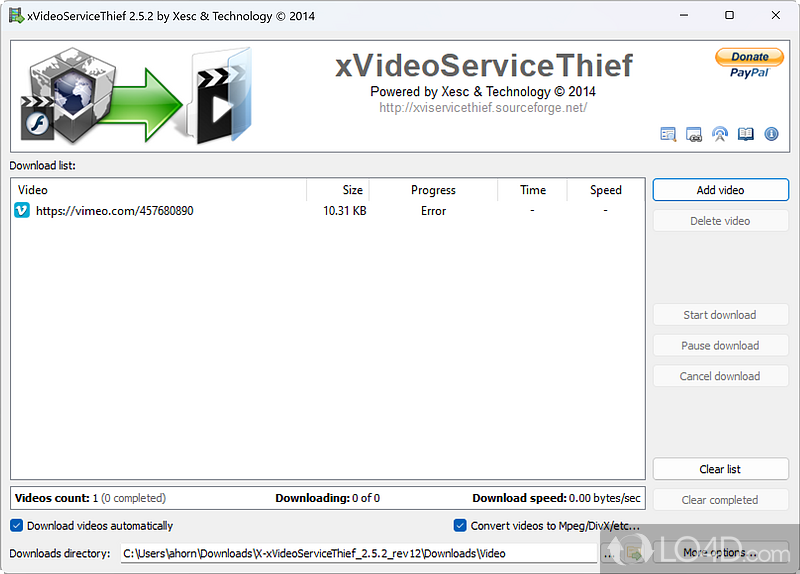 Capture video from online streams and services - Screenshot of xVideoServiceThief