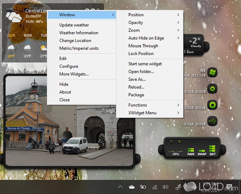 Use custom widgets on desktop - Screenshot of XWidget