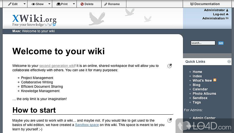 XWiki Enterprise: XWiki Standard - Screenshot of XWiki Enterprise