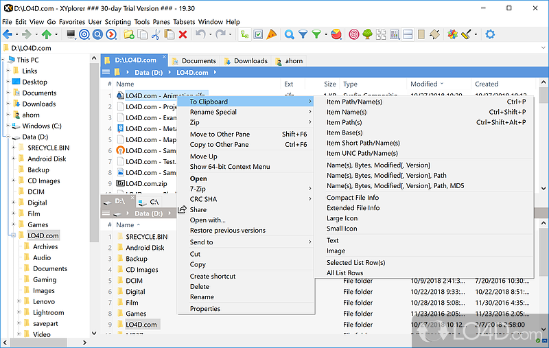 It`s fast, powerful, portable, dual paned and multi-tabbed for Windows PC - Screenshot of XYplorer
