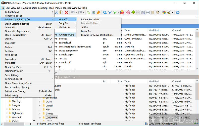 File manager for Windows - Screenshot of XYplorer