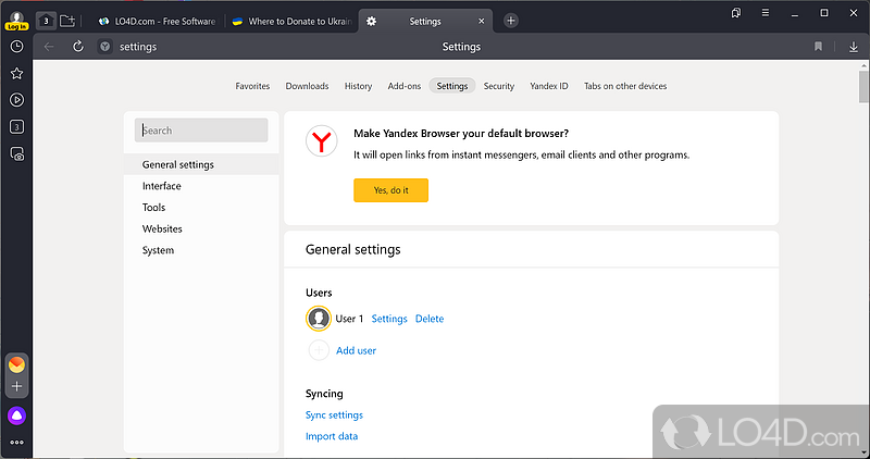 Lightweight web browser - Screenshot of Yandex.Browser