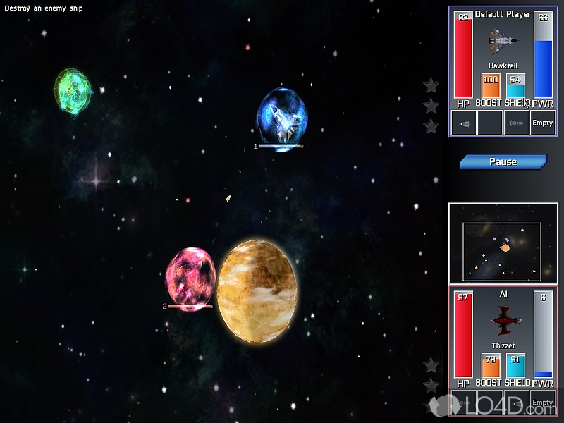 Arcade space shooter from the top view with a level editor - Screenshot of Yargis