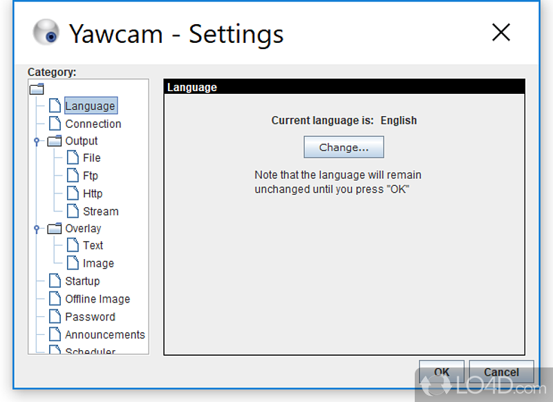 Several ways to broadcast - Screenshot of Yawcam