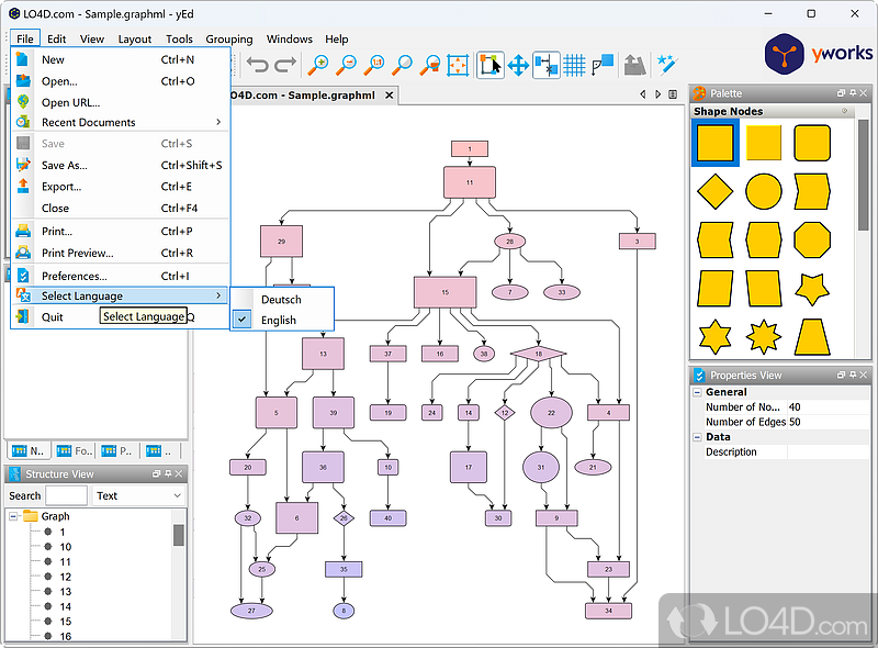 Professional diagrams, fast and easy - Screenshot of yEd Graph Editor