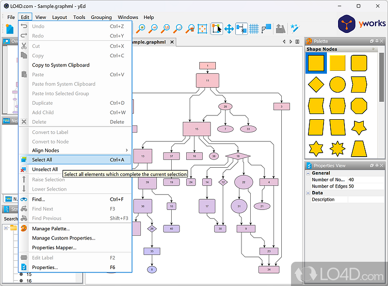 yEd Graph Editor: YEd - Screenshot of yEd Graph Editor