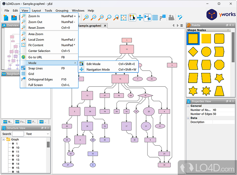 Generate high-quality diagrams - Screenshot of yEd Graph Editor