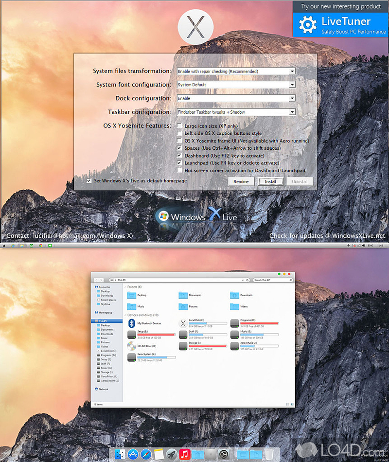 Customize some settings prior to installation - Screenshot of macOS Transformation Pack
