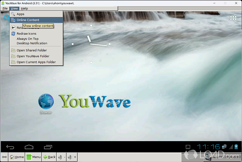 Android 4.0 Ice Cream Sandwich - Screenshot of YouWave