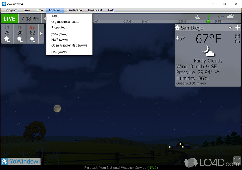 Weather conditions - Screenshot of YoWindow