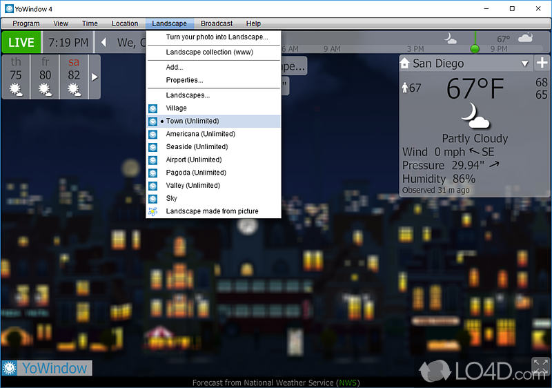 Weather station for Windows - Screenshot of YoWindow