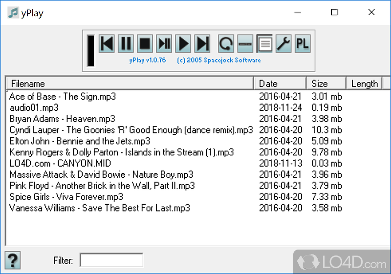 yPlay: MP3 audio player - Screenshot of yPlay