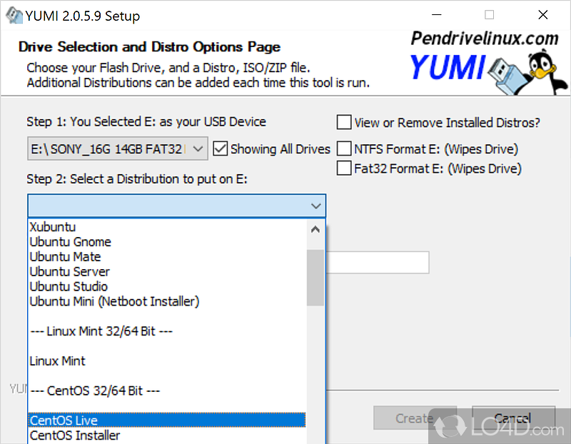 Free USB operating system service - Screenshot of YUMI