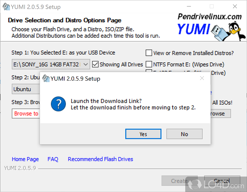 Creates multi-boot and multi-system USB disks from Windows - Screenshot of YUMI