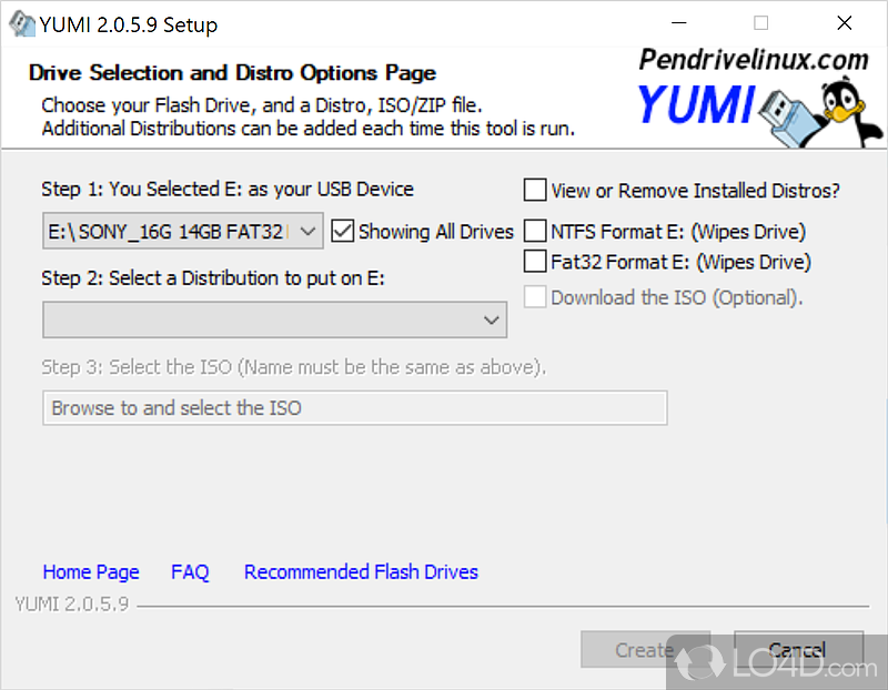 Multi-boot USB creator wrapped in an interface - Screenshot of YUMI