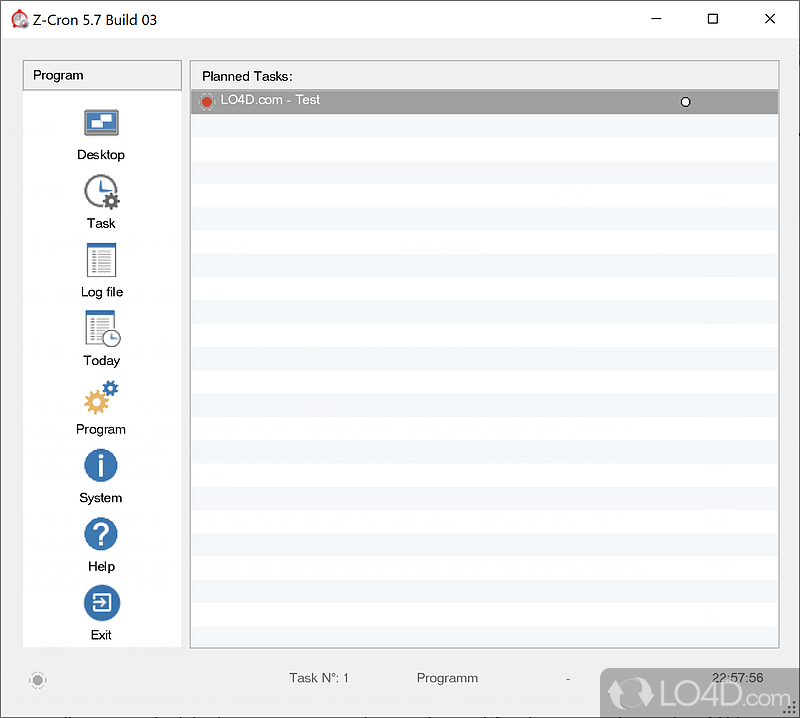 Task scheduler that can execute all kinds of operations automatically at user-defined times - Screenshot of Z-Cron