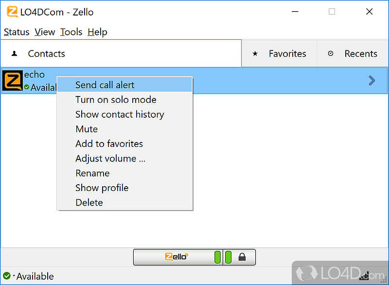 Cross-platform chatting app - Screenshot of Zello