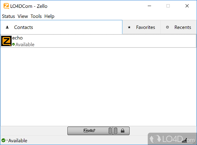 Software solution that can easily chat with other users, from all over the world, at the same time - Screenshot of Zello