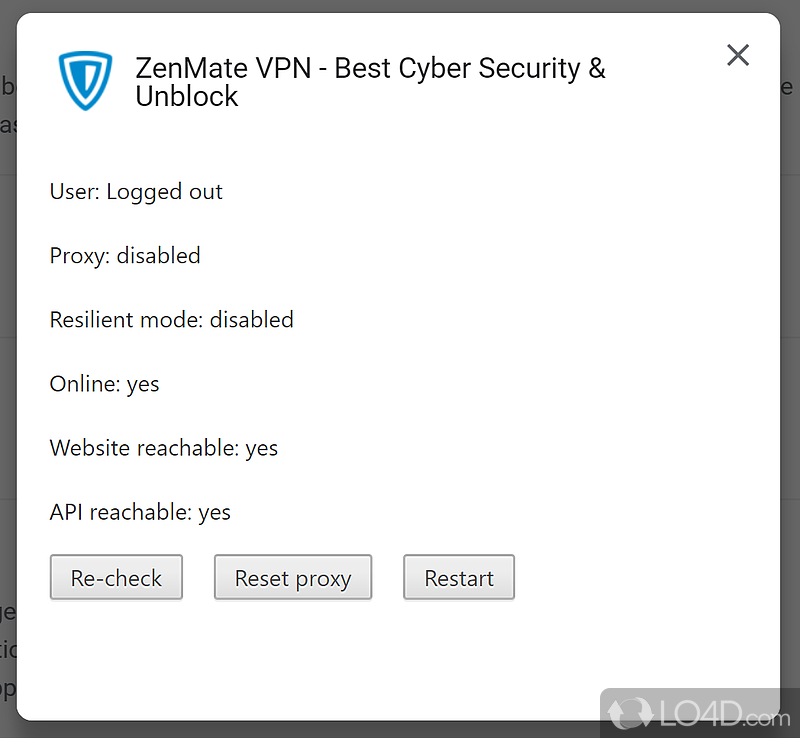 VPN protection. Hide your IP and protect the privacy - Screenshot of ZenMate